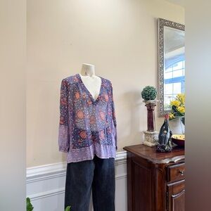 Joie Floral V-Neck Blouse